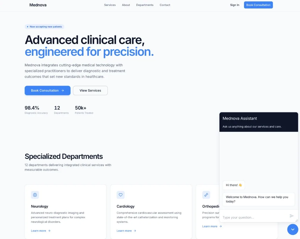 MedNova AI ChatBot — превʼю проєкту