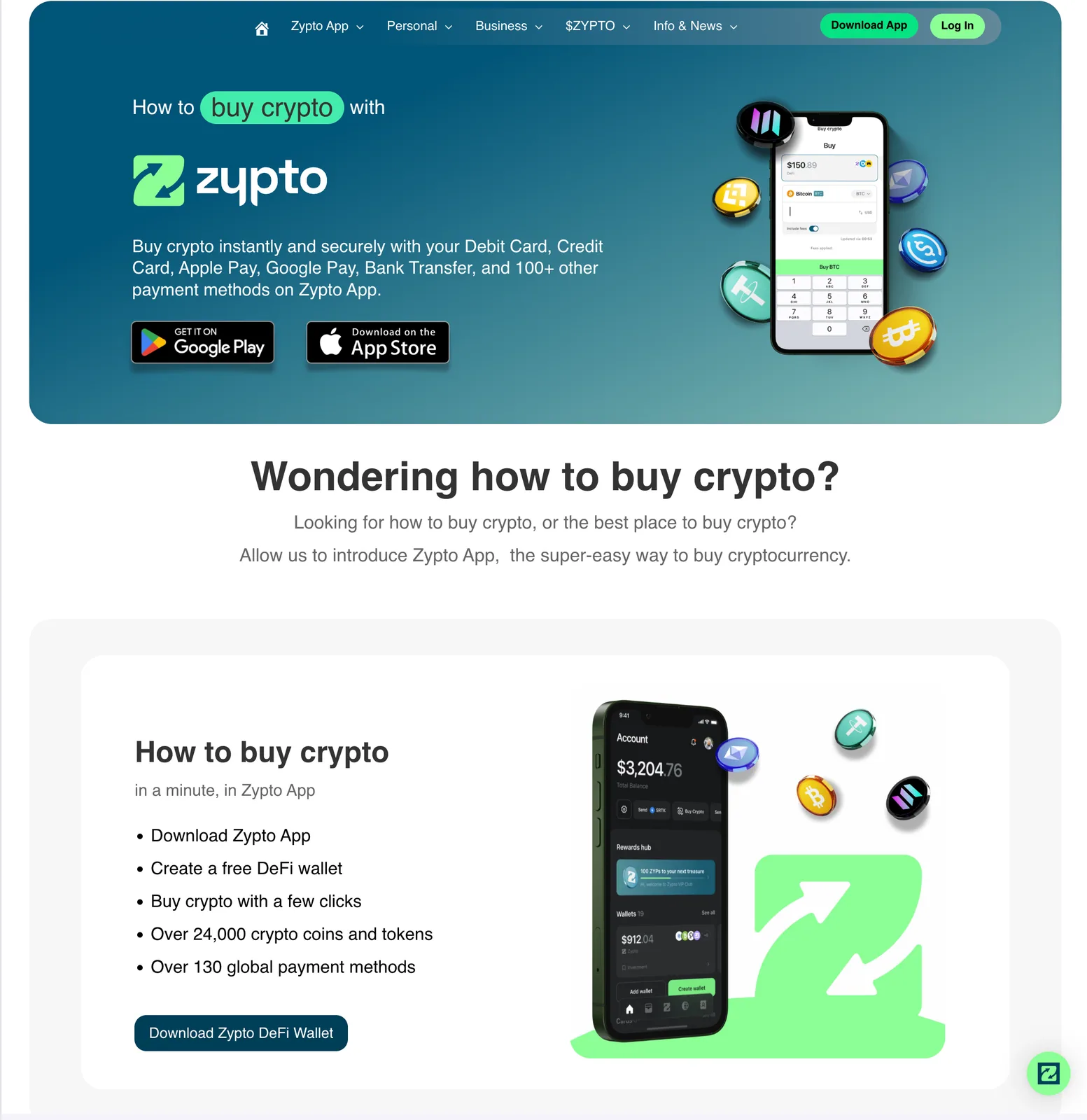 Zypto — Купівля крипти в один екран — 130+ платіжних методів